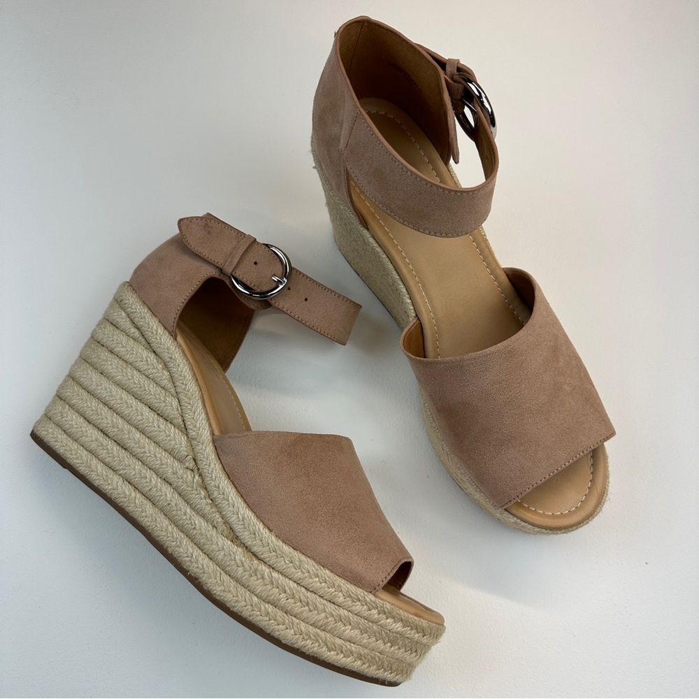 Nine West Adell Espadrille Blush Wedge Sandal Size 10 - Picture 2 of 12